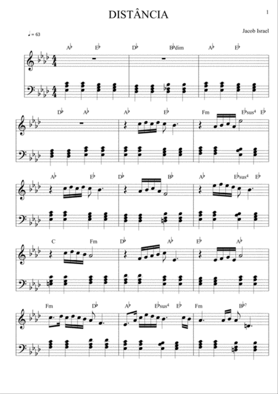 Saudade Saudade Piano, Vocal, Guitar scores gallery preview page 1