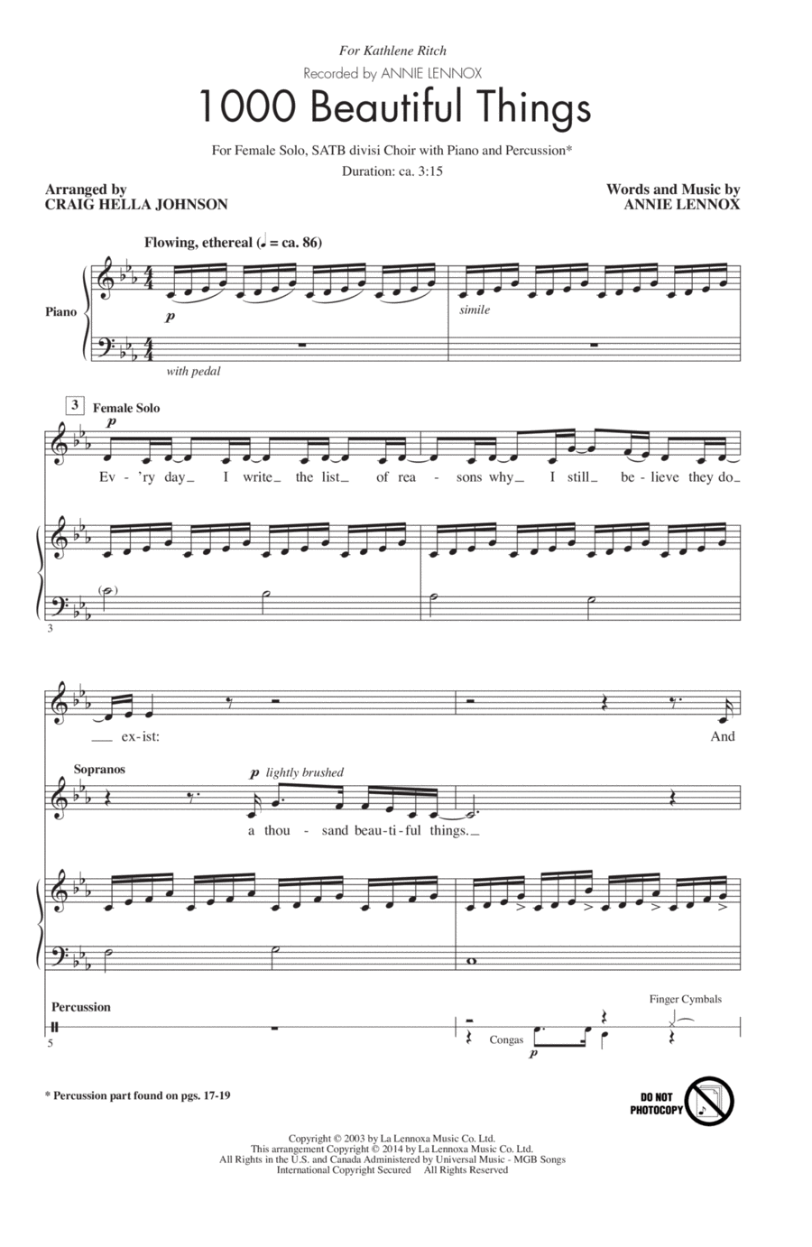 1000 Beautiful Things 1000 Beautiful Things 4-Part scores gallery preview page 1