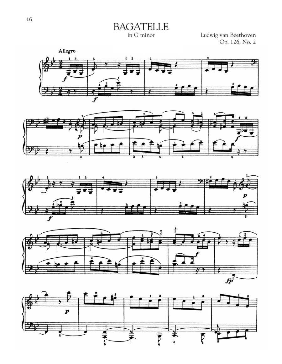 Bagatelle In G Minor, Op. 126, No. 2 Piano Solo scores gallery preview page 1