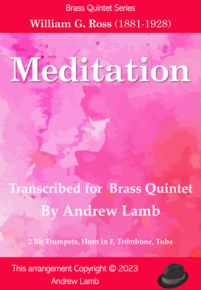 Book cover for Meditation (by William Ross, arr. Brass Quintet)