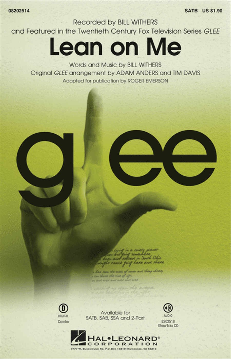 Lean on Me 4-Part scores gallery preview page 1