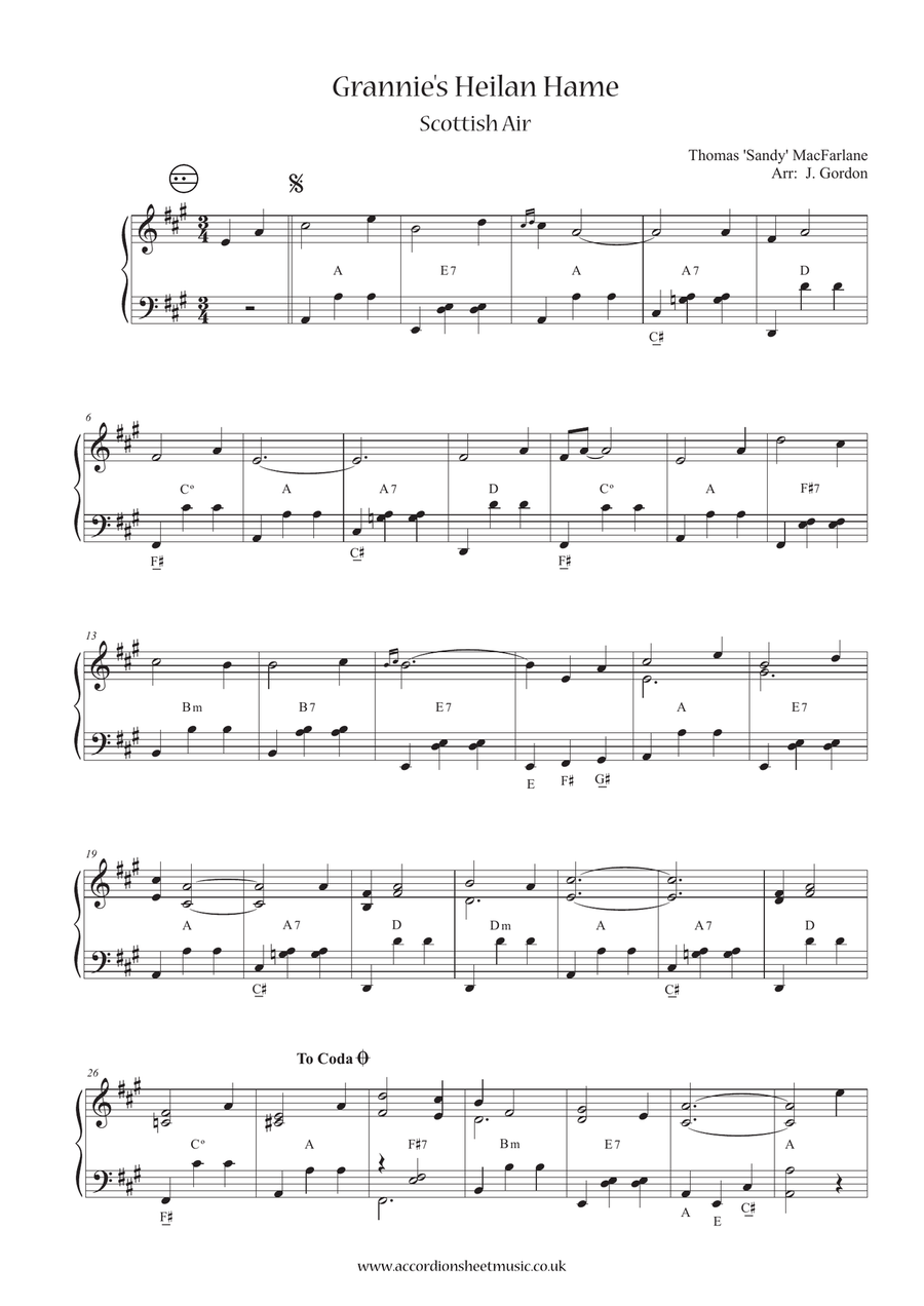 Grannie's Heilan' Hame Accordion scores gallery preview page 1