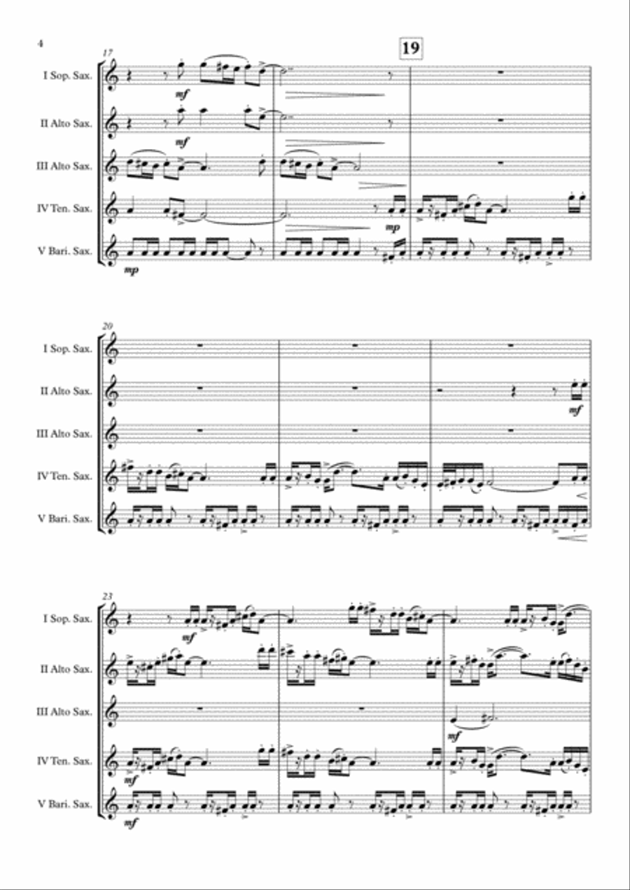 Bugler's Dream (Olympic Fanfare) Saxophone Quintet scores gallery preview page 5