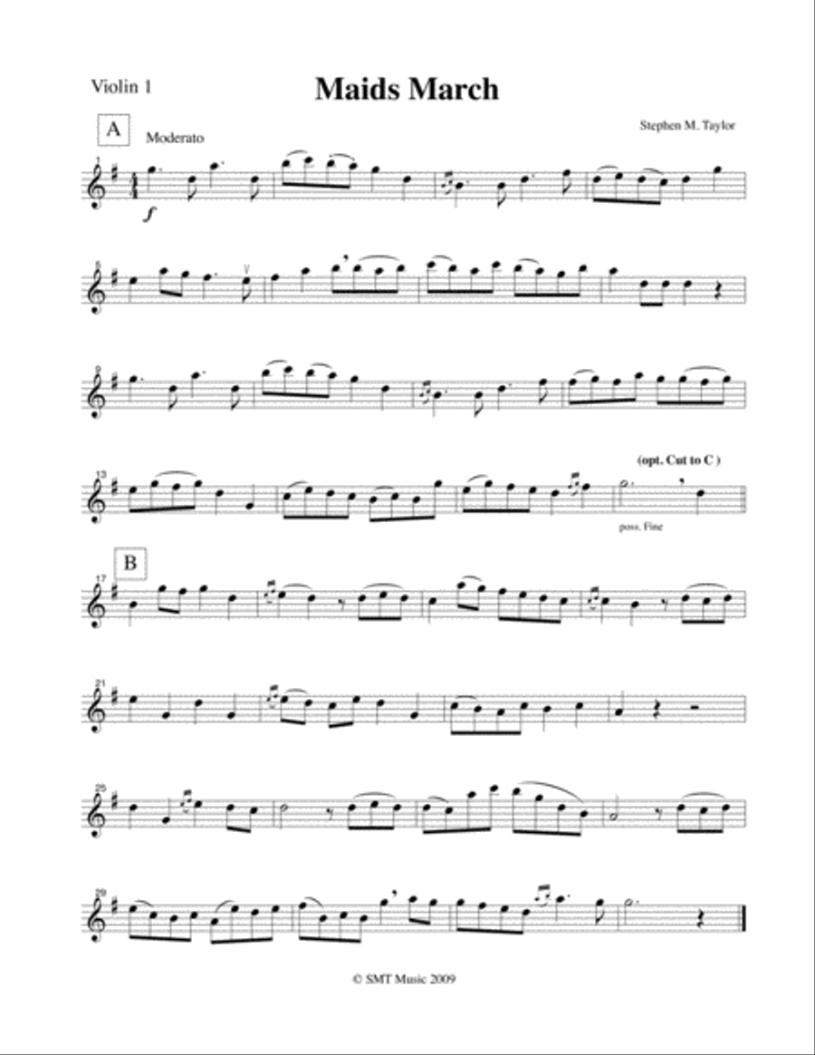 Maids March in the style of Purcell - with trumpet Obligado Brass Ensemble scores gallery preview page 1