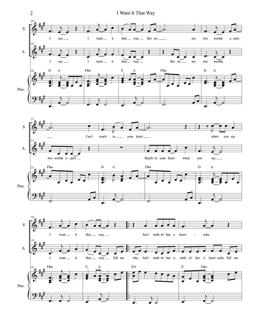 I Want It That Way SA scores gallery preview page 2