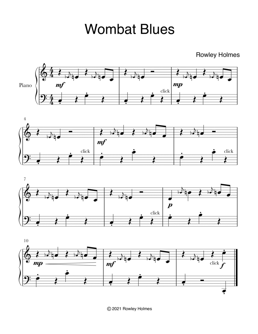 Wombat Blues Piano Method scores gallery preview page 1