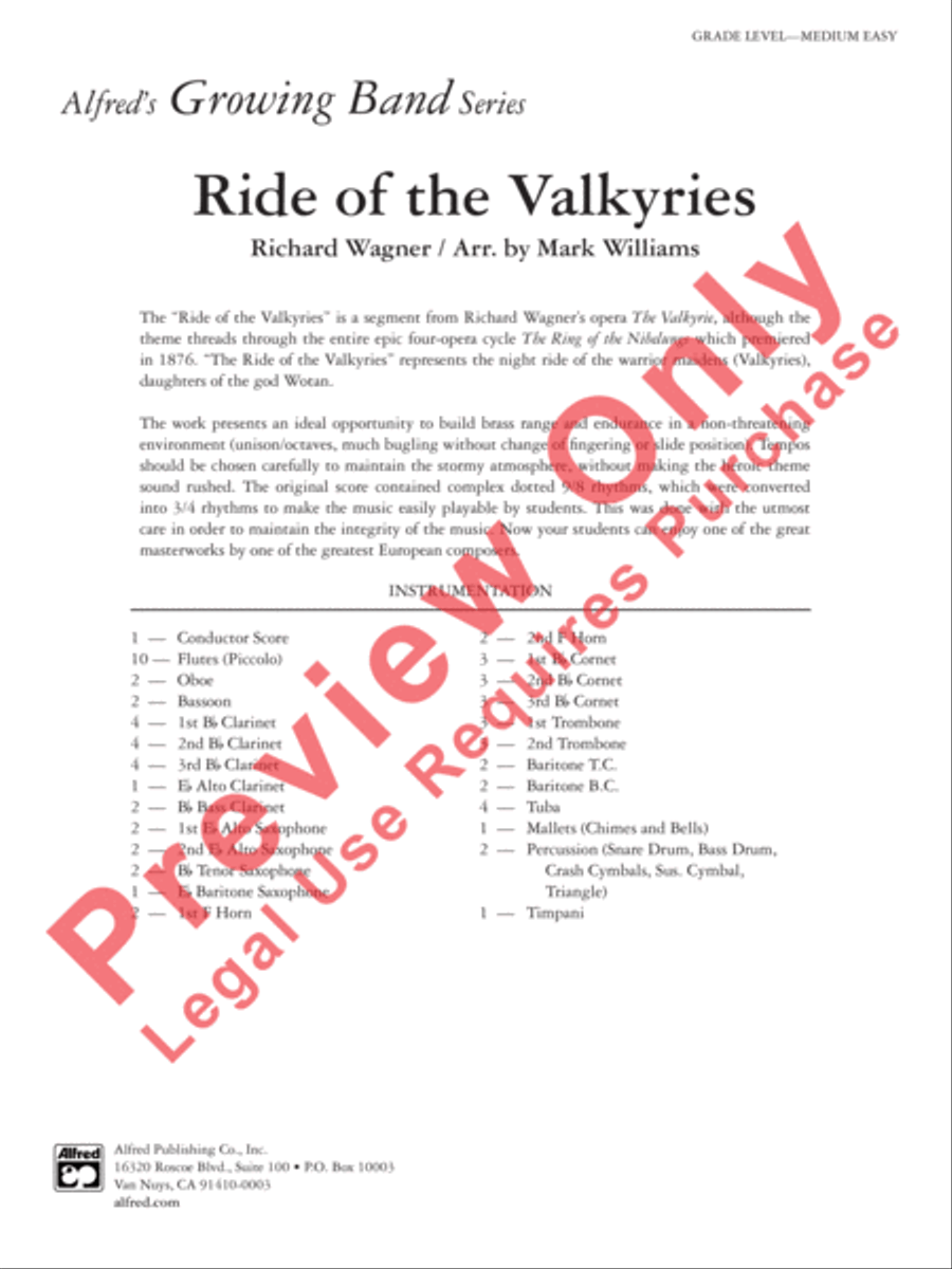 Ride of the Valkyries Concert Band scores gallery preview page 2