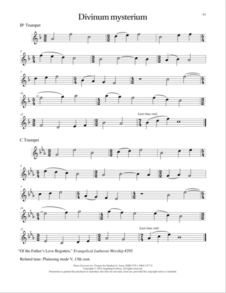 Hymn Descants for Trumpet C Trumpet scores gallery preview page 64