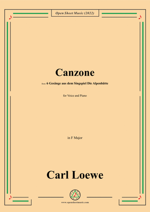 Book cover for Loewe-Canzone,in F Major,for Voice and Piano