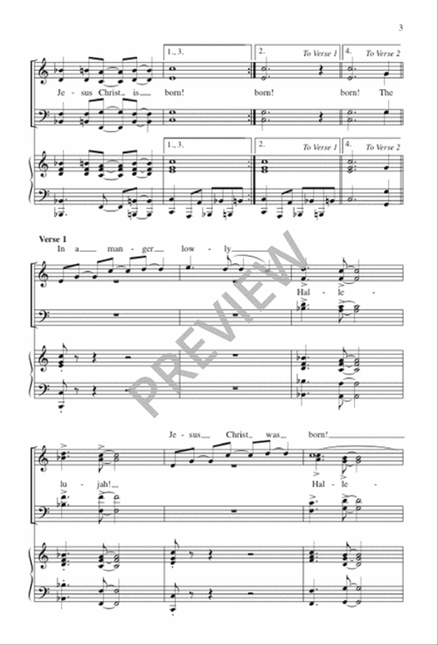 Hallelujah! Jesus Christ Is Born 4-Part scores gallery preview page 4