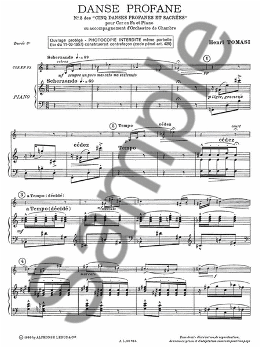 Danse Profane (horn & Piano) Horn scores gallery preview page 2