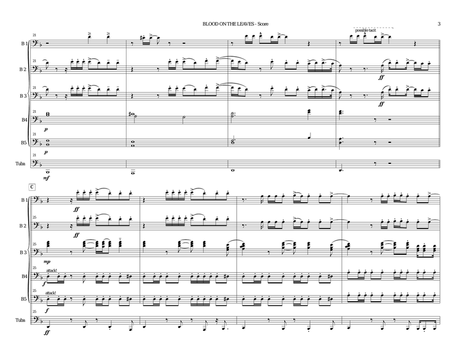 Blood On The Leaves Blood On The Leaves Brass Ensemble scores gallery preview page 3