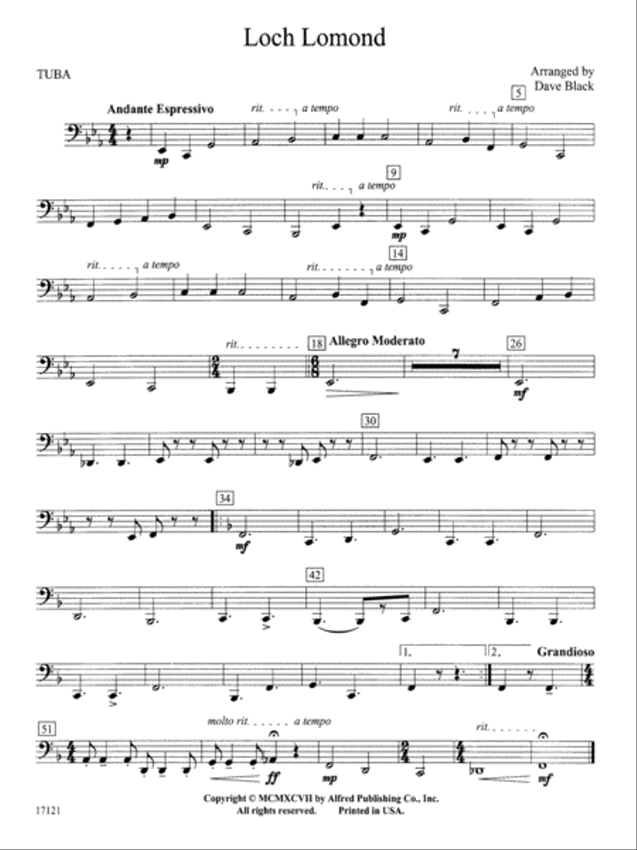 Loch Lomond: Tuba Concert Band scores gallery preview page 1
