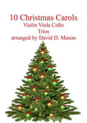 Book cover for 10 Christmas Carols for Violin, Viola, Cello and Piano