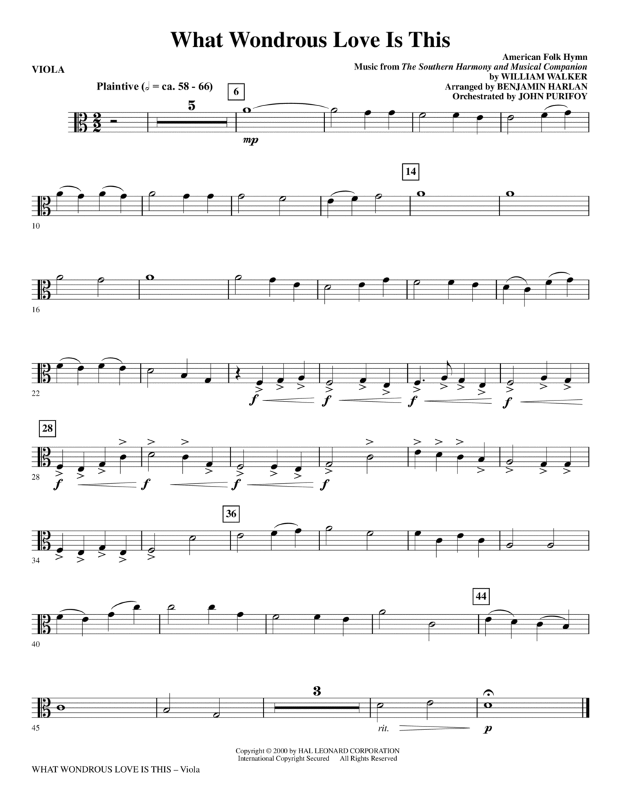 What Wondrous Love Is This (see Bonustrax 00102360) - Viola Choir scores gallery preview page 1