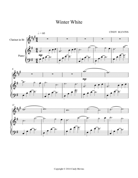 Winter White, for Piano and Clarinet image number null