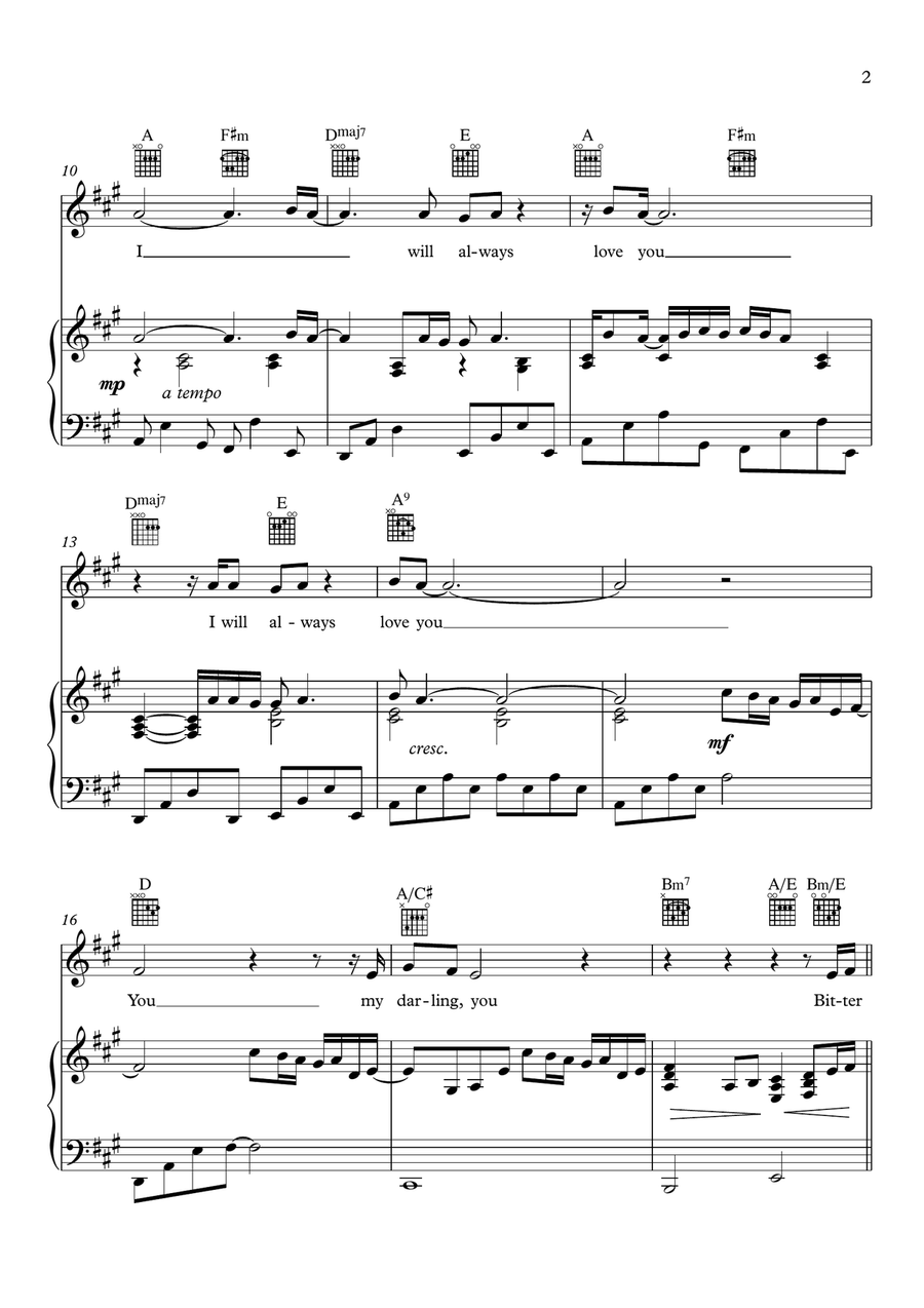 I Will Always Love You Voice scores gallery preview page 2
