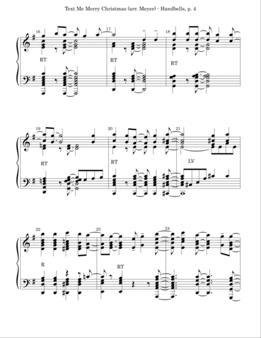 Text Me Merry Christmas Handbell Choir scores gallery preview page 4