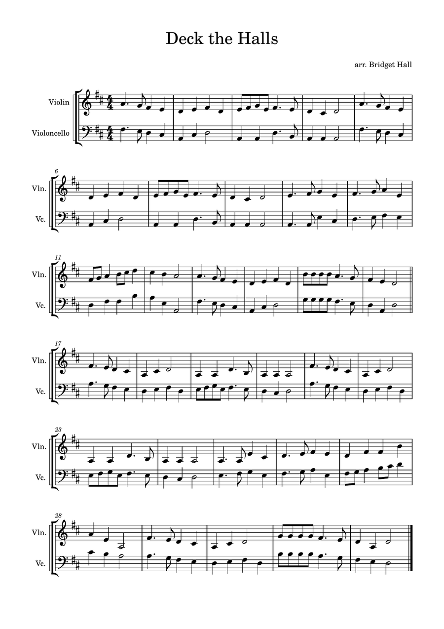 22 Christmas Duets for Violin and Cello String Duet scores gallery preview page 6