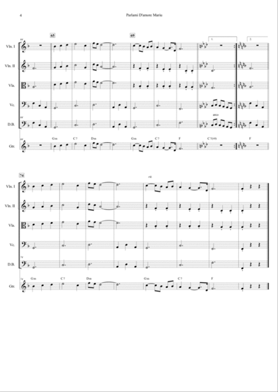 Parlami D'amore Mariu Parlami D'amore Mariu String Orchestra scores gallery preview page 5