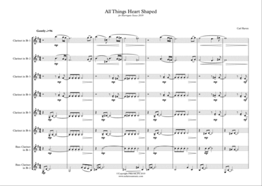 All Things Heart Shaped All Things Heart Shaped Clarinet Choir scores gallery preview page 1