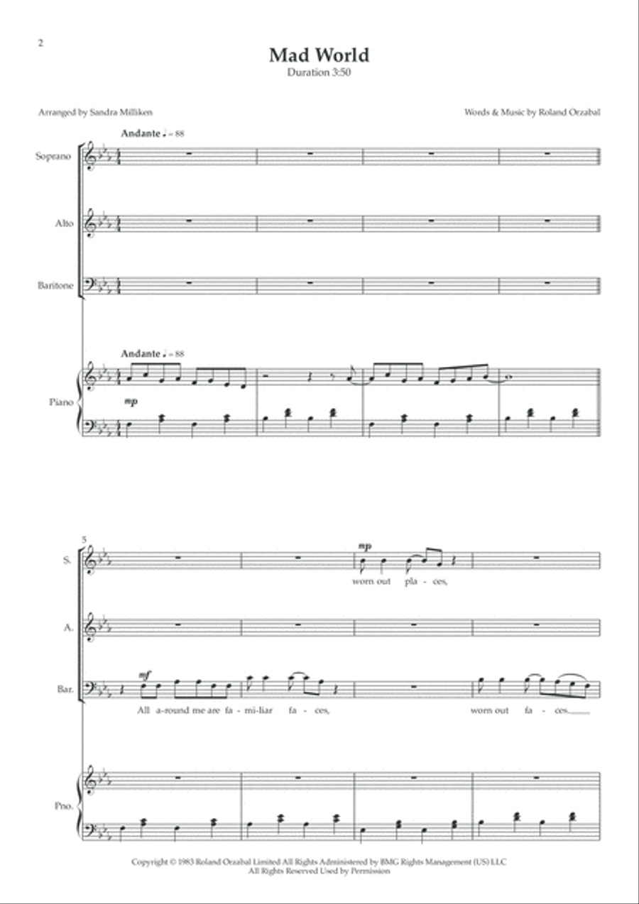 Mad World 3-Part scores gallery preview page 2