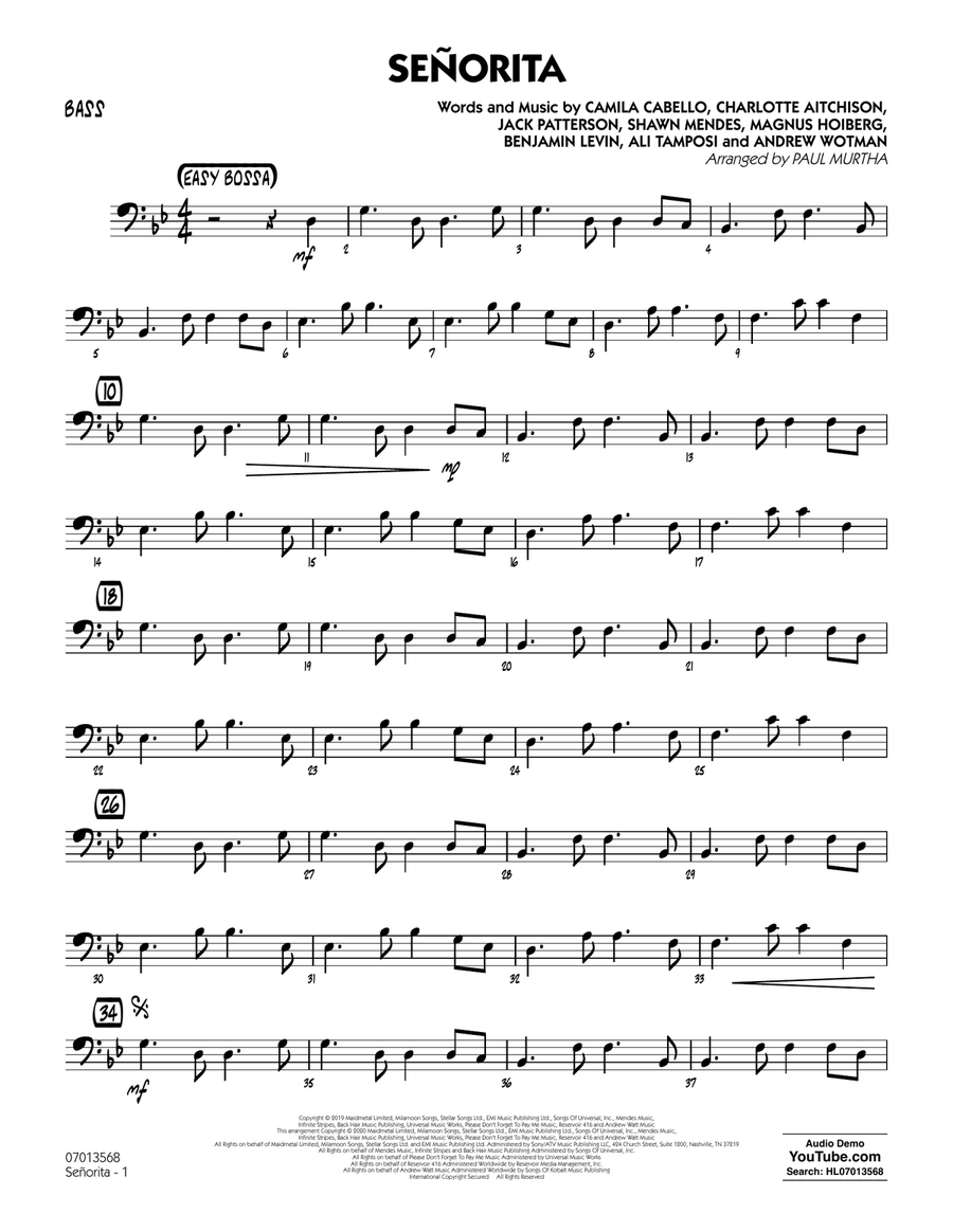 Senorita (arr. Paul Murtha) - Bass