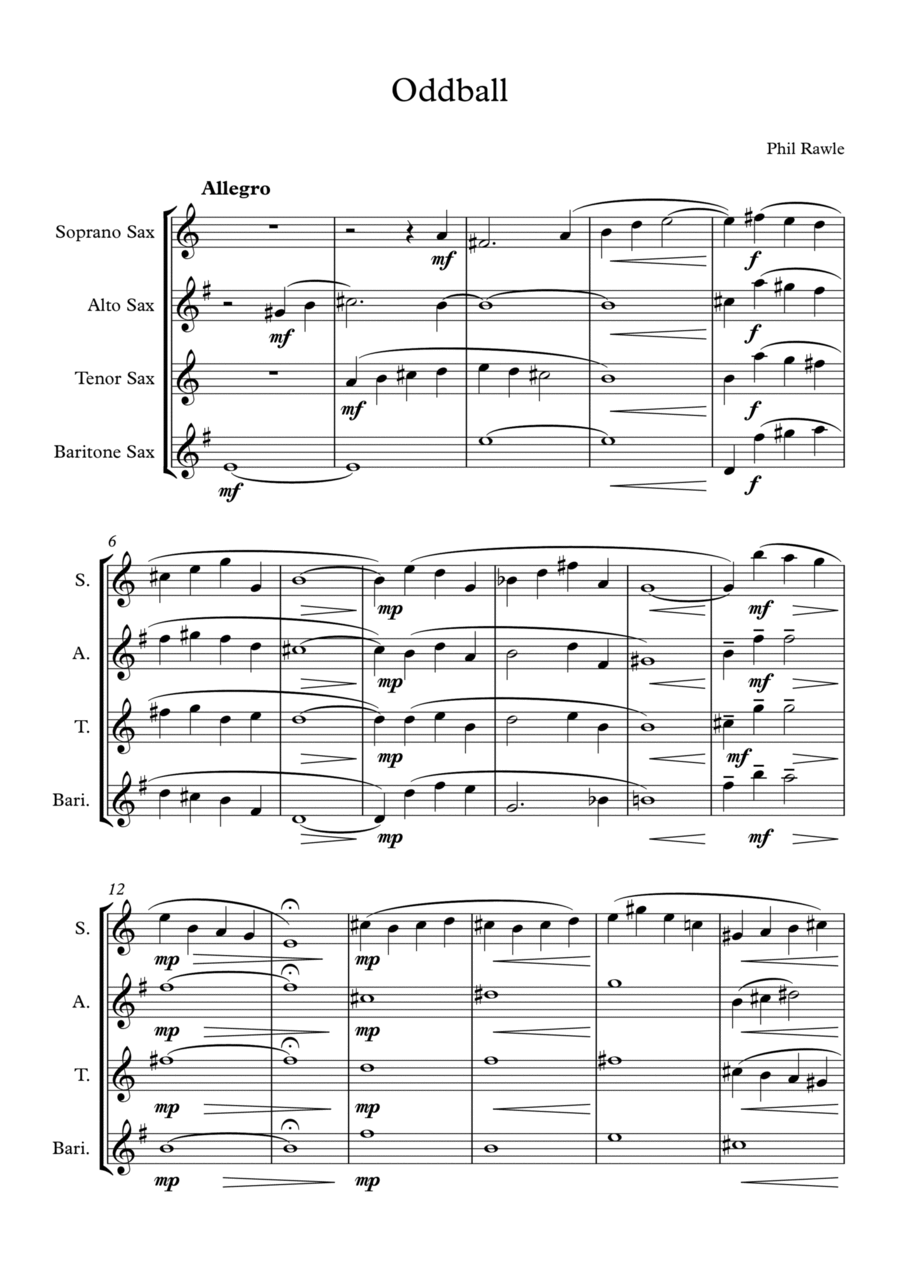 Oddball - Saxophone Quartet