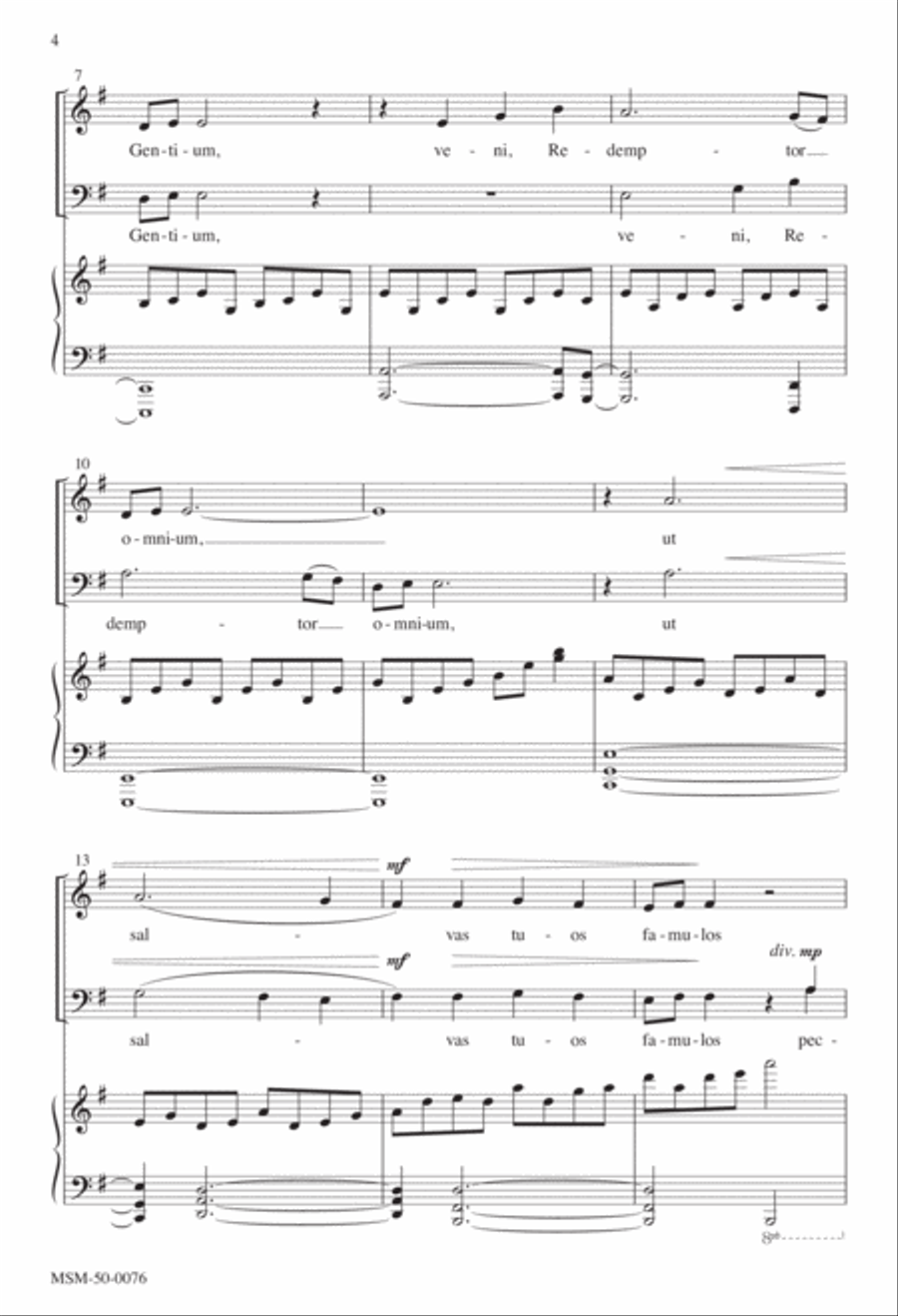 O Come, O Come, Emmanuel (Downloadable Choral Score)