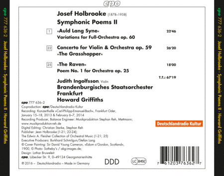 Josef Holbrooke: Violin Concerto "The Grasshopper" - The Raven - Auld Lang Syne