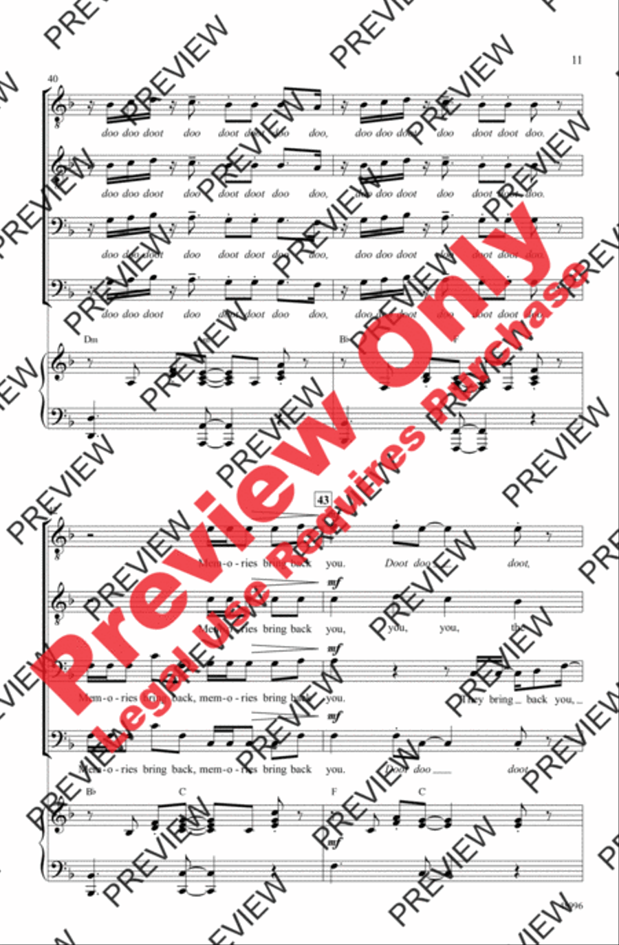 Memories Men's Choir scores gallery preview page 11