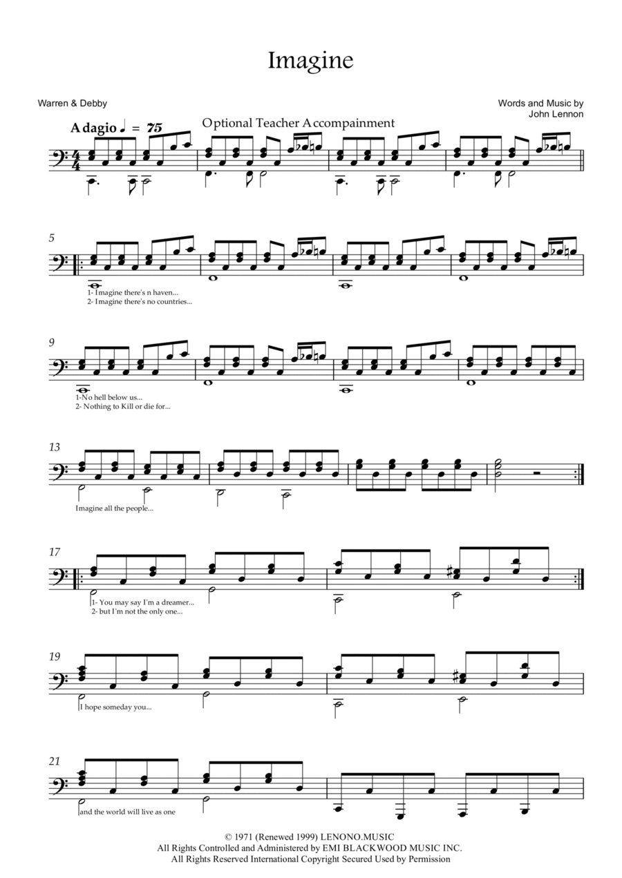 Imagine Easy Piano scores gallery preview page 1
