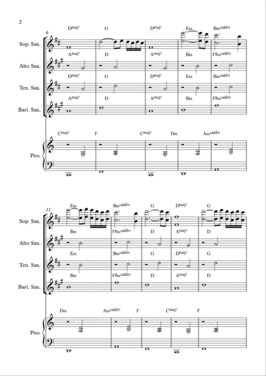 La Valse D'amelie La Valse D'amelie Saxophone Quartet scores gallery preview page 2