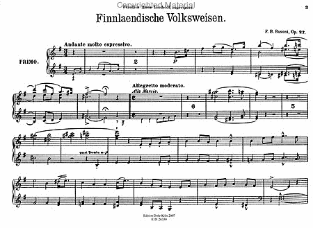 Finnländische Volksweisen für Klavier zu vier Händen op. 27