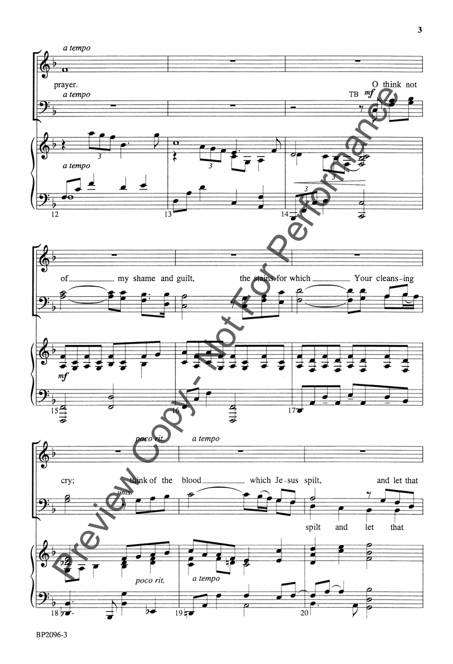 Prayer for Mercy Prayer for Mercy 4-Part scores gallery preview page 3