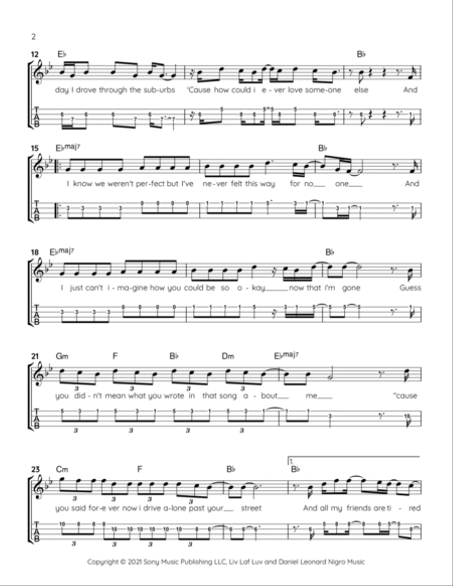 Drivers License Ukulele scores gallery preview page 2