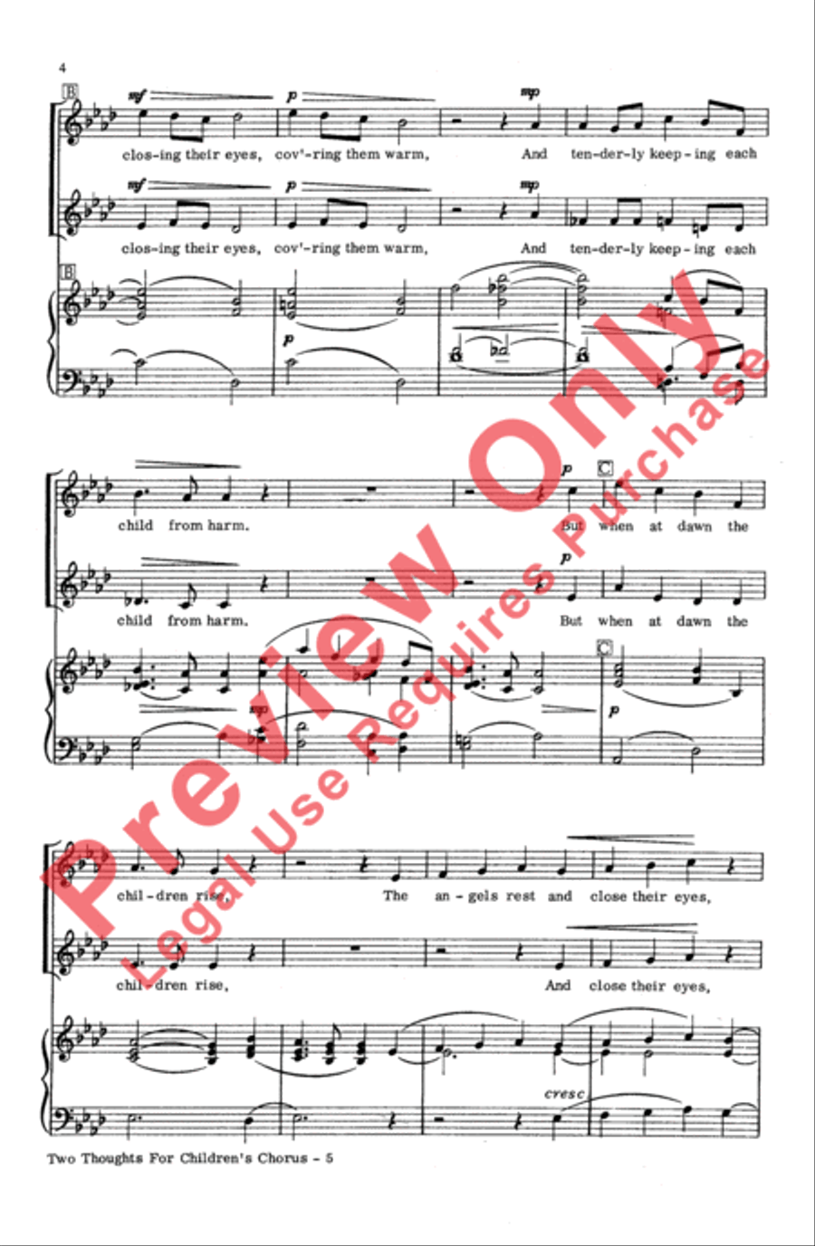 Two Thoughts for Children's Chorus 2-Part scores gallery preview page 3