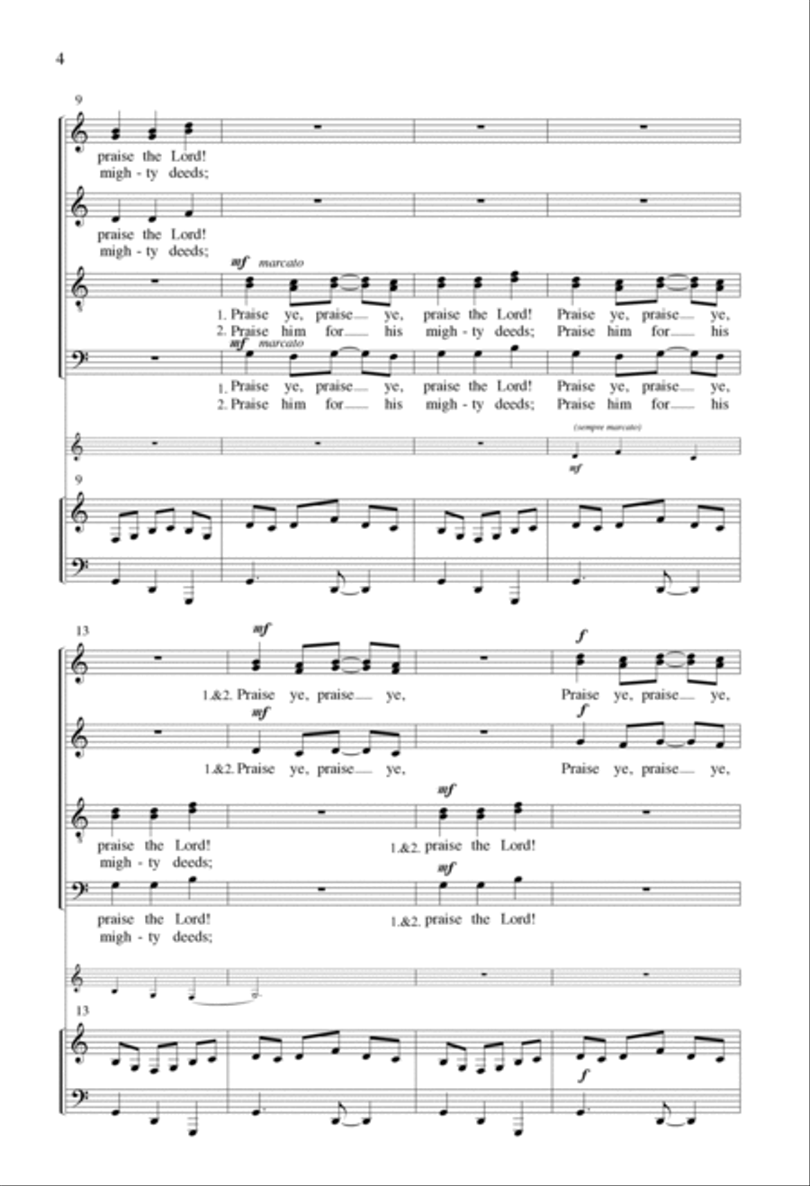 Psalm 150 4-Part scores gallery preview page 2