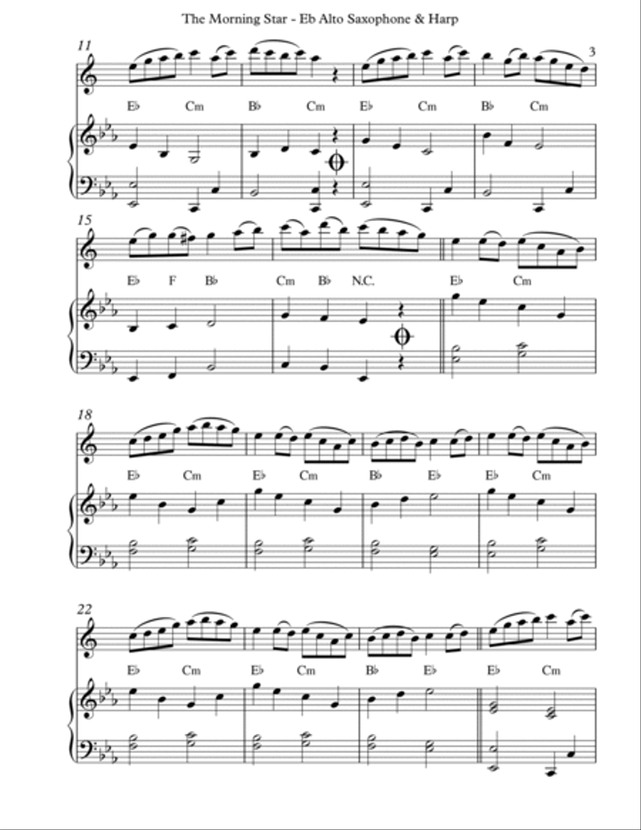 The Morning Star, Duet for Eb Alto Saxophone & Harp image number null