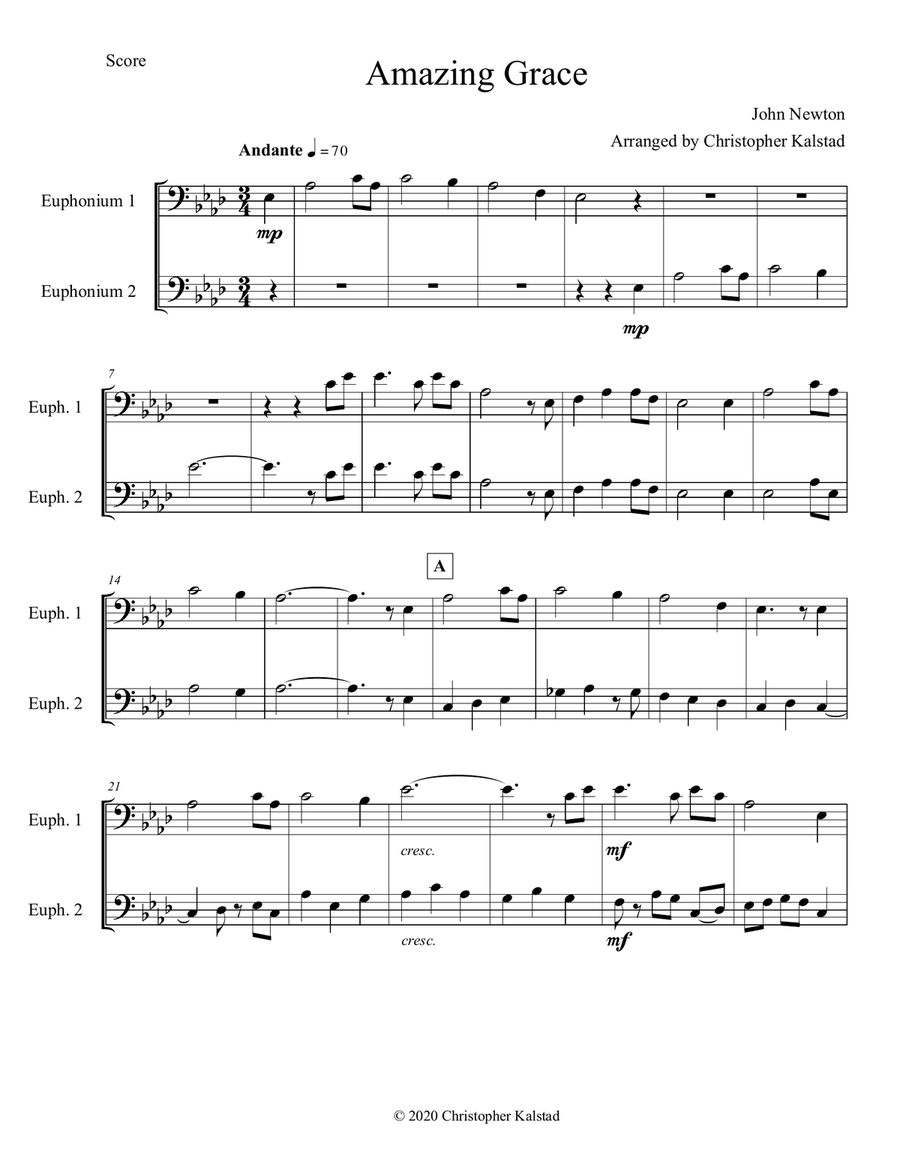 Amazing Grace (Euphonium Duet)