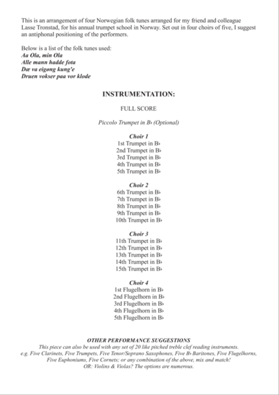 Lasse's Lamentation and Joy for 20/21 Trumpets or Treble Clef Instruments Large Ensemble scores gallery preview page 2