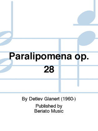 Book cover for Paralipomena op. 28