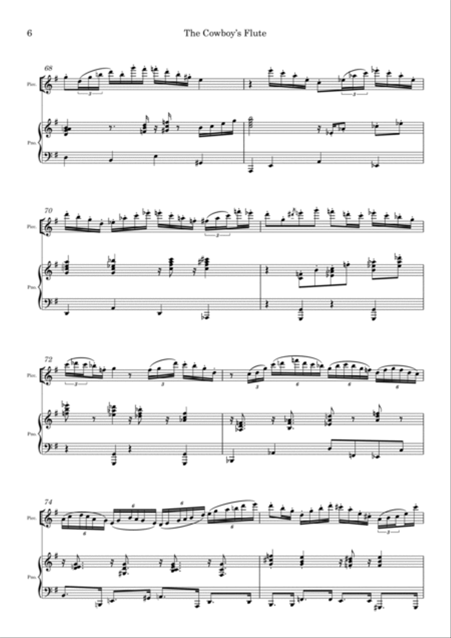 The Cowboy’s Flute for piccolo and piano Piccolo scores gallery preview page 6