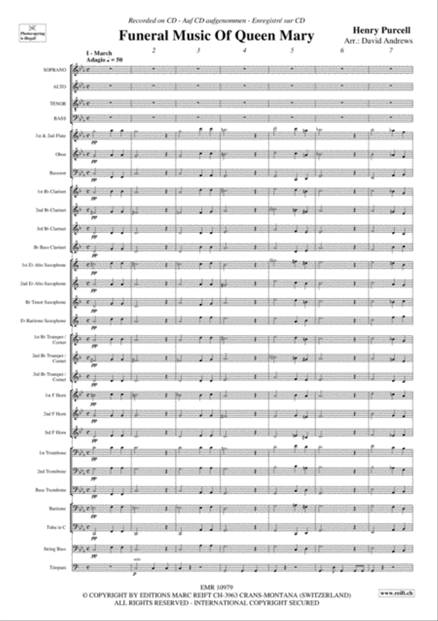 Funeral Music Of Queen Mary 4-Part scores gallery preview page 7