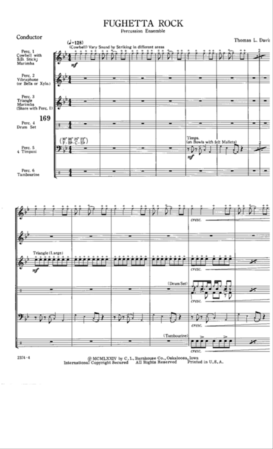 Fughetta Rock Percussion Ensemble scores gallery preview page 2