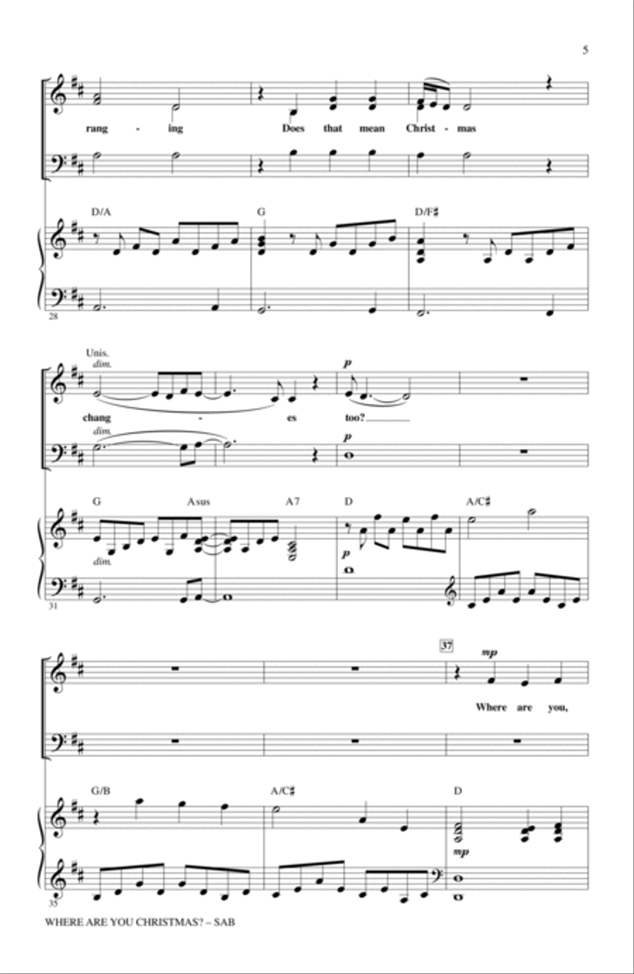 Where Are You Christmas? (arr. Mac Huff) (from How The Grinch Stole Christmas) 3-Part scores gallery preview page 4