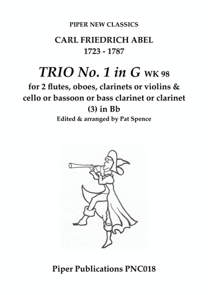 C.F. ABEL TRIO No. 1 in G WK 98 for 2 flutes & cello