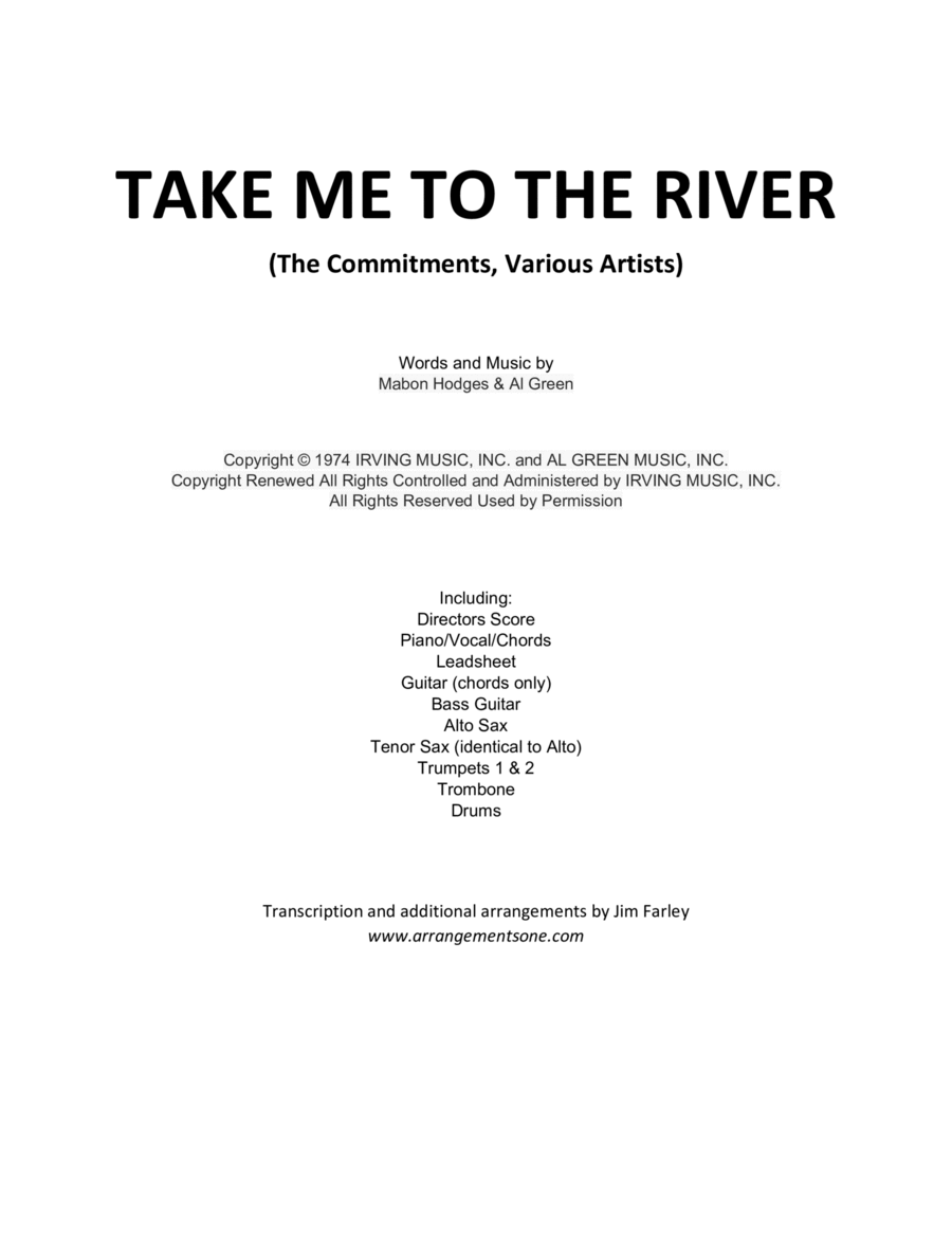 Take Me To The River Tenor Saxophone scores gallery preview page 1