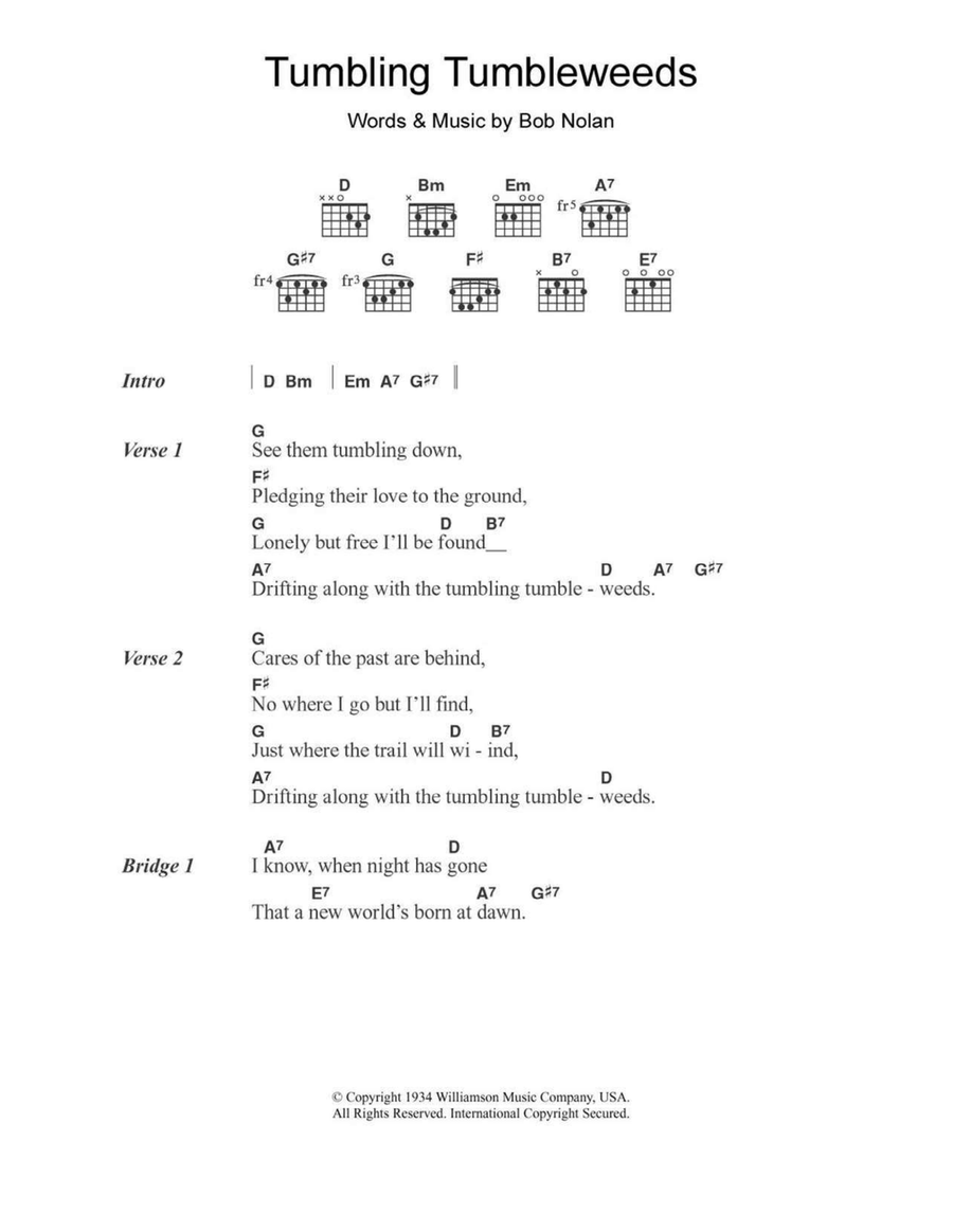 Tumbling Tumbleweeds Electric Guitar scores gallery preview page 1