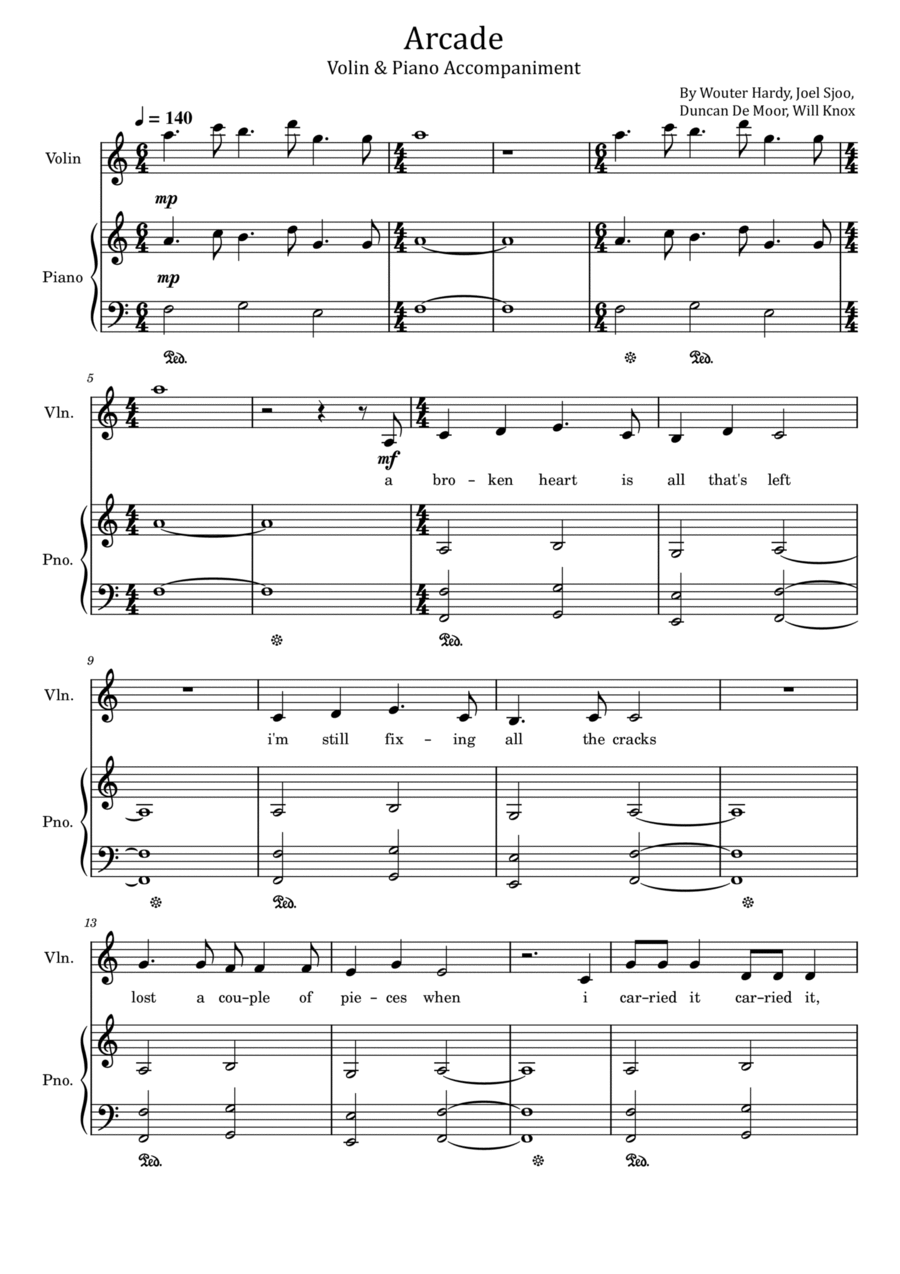 Arcade Violin Solo scores gallery preview page 1